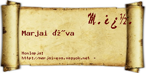 Marjai Éva névjegykártya